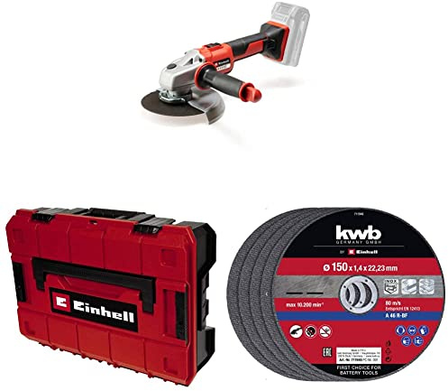 Einhell Professional Akku-Winkelschleifer AXXIO 18/150 Power X-Change (18 V, Ø 150 mm, 40 mm Schnitttiefe, Brushless, inkl. 6 Trennscheiben und Koffer, ohne Akku)