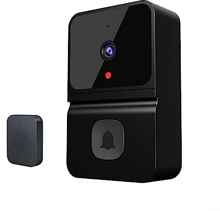 Smart Video Türklingel, Wireless WiFi Video Türklingel Kamera, Wireless Remote Visuelle Türklingel mit 2-Wege-Sprachsprechanlage, Schwarz
