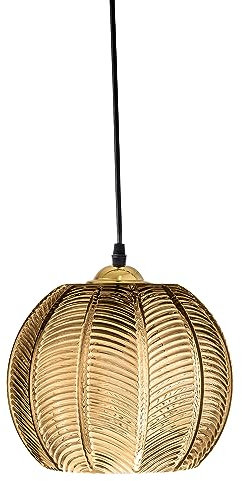 Bloomingville Hängeleuchte Adar, Farbe Braun, aus Glas, D22xH20 cm, 40 W, Kabellänge 250 cm, Größe Leuchtmittel E27, Lampe, 82069076