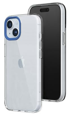 RHINOSHIELD Clear compatible avec [iPhone 15 Plus] | Résiste au jaunissement, haute transparence, coque de protection personnalisable Clear - Bleu Cobalt