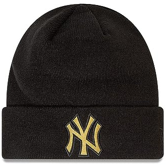 New Era New York Yankees MLB Black Metallic Badge Beanie - One-Size