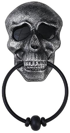 Frotox Türklopfer Mit 3D Schädel Zum Aufhängen Gothic Türklopfer Totenkopf Türklopfer Zum Aufhängen Für Party Bar Türdekoration Türklopfer Requisiten
