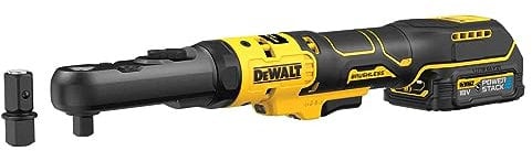 DEWALT Clé à cliquet sans fil DCF510E2G-QW 12 V, clé à cliquet 3/8 et 1/2 avec couple de serrage max. de 102 Nm