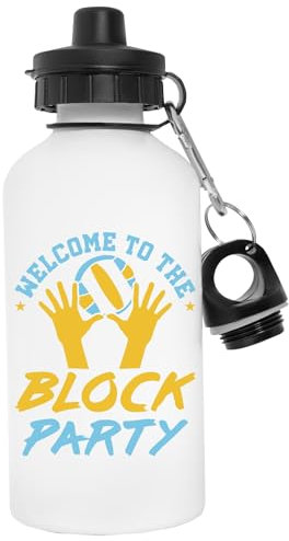 JINBETEE Volleyball Middle Blocker Welcome To The Block Party Borraccia In Acciaio Inossidabile Riutilizzabile Per Bottiglia D'acqua Bianca