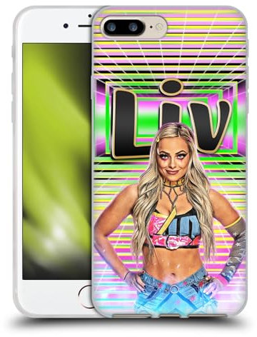 Head Case Designs Licenza Ufficiale WWE Ritratto Liv Morgan Custodia Cover in Morbido Gel Compatibile con Apple iPhone 7 Plus/iPhone 8 Plus