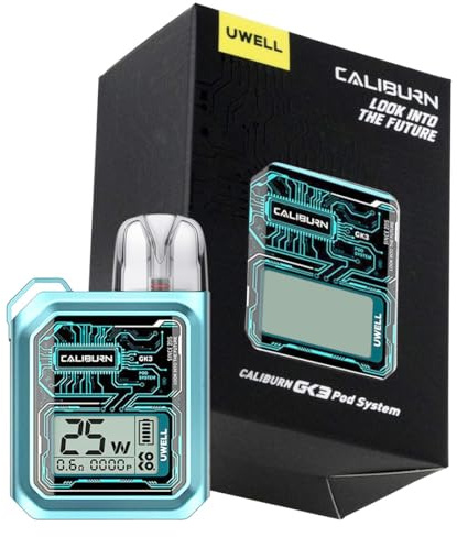 Uwell Caliburn GK3 E-Cigarette Vape Kit, 2ml 900mAh 25W E Zigarette Kit without Nicotine, No Liquid (Blue)