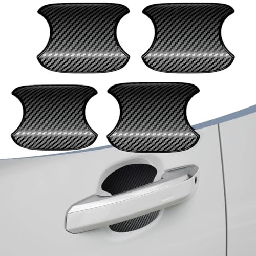 NEUHOO (4 PCS) Car Door Handle Protector for Toyota RAV4 2019-2023 2024, Scratch Protector Cover 3D Carbon Car Handles Protection Sticker