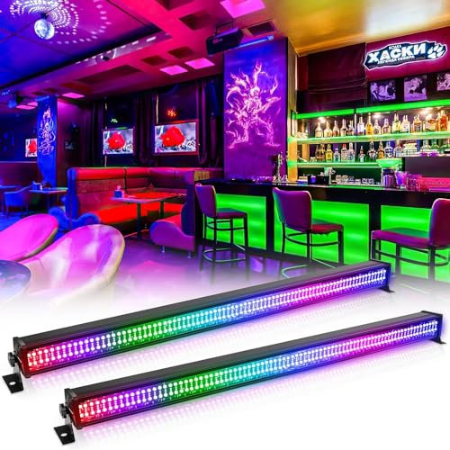 ZonQoonz 2PCS RGBW Wallwasher Strahler, 336 LEDs 80W LED Bar Lichteffekte Wall Washer Lichtbalken DMX512 DJ Bühnenbeleuchtung für Home Disco Party Kirche Geburtstag Bar Hochzeit