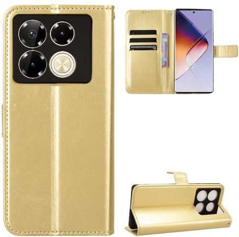 BellaCase Infinix Note 40 Pro 5G/40 Pro Plus 5G Coque [Étui Portefeuille] [Fonction Support] [Slots pour Cartes] Compatible avec Le Smartphone Infinix Note 40 Pro 5G/40 Pro Plus 5G(d'or)