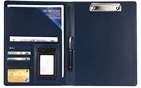 File Folders,A4 and Letter Size Cover Folder Multifunctional File Organizer Binder with Metal Plate Clip Multi-Color Business Folder-2 Packs Files Organizer (Color : Gris) (Color : Brown ( Color : Big