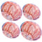 Mikimini Oversized Shower Cap for Women Pack of 4 (2 M and 2 XL) - Waterproof, Reusable, Washable, Pink Fashionable X-Large