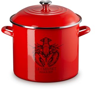 Le Creuset Traditioneller Suppentopf aus Emaille auf Stahl, 20 l, Karmin/Hummer
