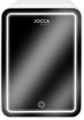 Jocca Mini Réfrigérateur 4L avec Miroir LED | Fonction Chaud/Froid | Silencieux et Portable | Étagères Amovibles | Utilisation Domestique et Voiture