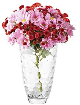 Avilia Jarrón de Cristal Transparente con diseño de Nido de Abejas, 30 cm, Elegante y Moderno, Ideal para Cualquier Entorno, como decoración o para Guardar Flores y Plantas – Resistente y fácil de