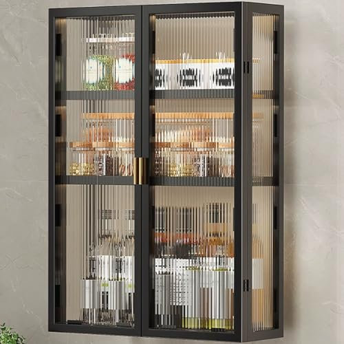 Armoires murales de cuisine avec portes,Armoires murales en métal pour la maison,coffrets muraux en métal de bureau,vitrine acrylique fixée au mur,Convient pour salle de bain, cuisine, chambre, salon(