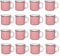 Gifts by Design Set of 16 Ceramic Campfire Mugs – 15 Oz, Pink – Coffee & Tea Cups for Home, Work, Travel, Camping – Customizable, Great for DIY, Events, Companies