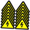 STOBOK 1 Satz Blitz-etikett Klebesticker Stickers Aufkleber Elektroetiketten Sicherheitswarnung Blitzetikett Hinweisschild Elektrozaun Zeichen Hochspannungsschilder Yellow 30st