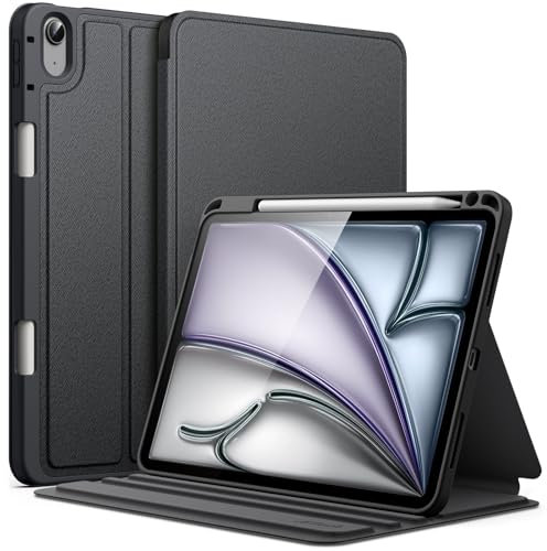 JETech Funda para iPad Air 11 Pulgadas M3/M2 (2025/2024), iPad Air 5/4 (2022/2020 5.ª/4.ª 10,9 Pulgadas) con Soporte para Pencil, Carcasa Slim Folio, Visualización Multiángulo (Negro)