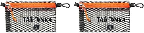 Tatonka Reißverschlusstasche Zip Pouch - Flache Aufbewahrungs- und Dokumententasche in verschiedenen Größen und als Set - durchsichtig, wasserfest und robust, Black, S (15 x 10 cm) (Packung mit 2)