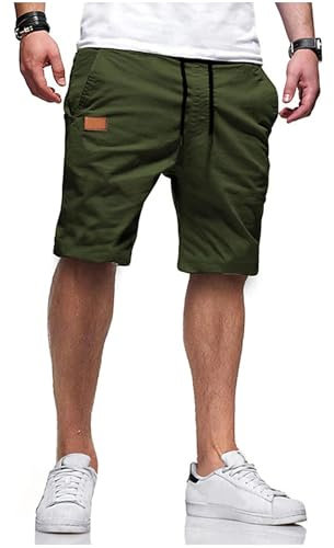 Kurze Hosen Herren Shorts Sommer Chino Arbeitshose Sporthose Baggy Cargo Shorts Casual Tunnelzug Freizeithose Elastische Taille mit Taschen Männer Short Hose Laufhose Wanderhose Stoffhose Jogginghose