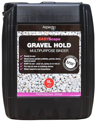 EASYScape Gravel Hold 5L, Mulch, Stone, Pebble, Bark and Gravel Glue, Water Based Multipurpose Resin Binder for Fixing Decorative Stones, Non Hazardous, Ready to Use, Covers up to 12m²