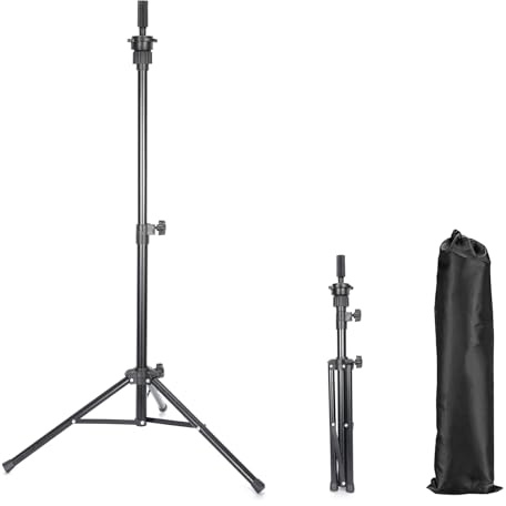 FLWAI Adjustable Wig Stand Mannequin Head Tripod 21-48inch Reinforced Metal Mannequin Head Stand for Cosmetology Hairdressing Training