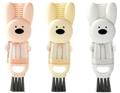 Cenei Rabbits Cup Cover Brush 4 in 1 Thermal Water Cup Brush Bottle Nipple Cup Mouth Gaps Cleaning Brush