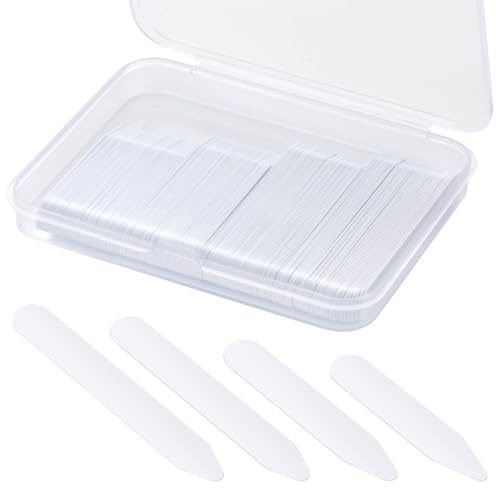120PCS Plastic Collar Stays for Men's Dress Shirts Thicker and More Bend-Resistant Invisible Collar Inserts, Sizes 2, 2.2, 2.55, 2.75 Inches with Storage Case