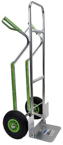 TRUTZHOLM Aluminium Sackkarre mit Treppenrutsche 200 kg Stapelkarre Transportkarre Treppensteiger Alu Klappbare Ladefläche Sicherheitsgriffe (200kg | Lufträder)