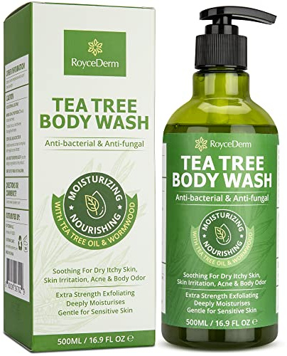 Roycederm Tea Tree Body Wash: Tinea Versicolour Body Wash - For Folliculitis, Jock Itch, Athletes Foot, Body Odor, Ringworm - 500 ml (1 pack)
