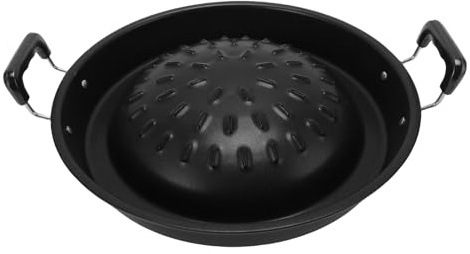 OEBUAFI Thai BBQ Grill Pan, Aluminum Hot Pot and Grill Combo with Super Thick Structure for Even Heat Distribution Dual Function Cookware (35cm/13.78in Black)