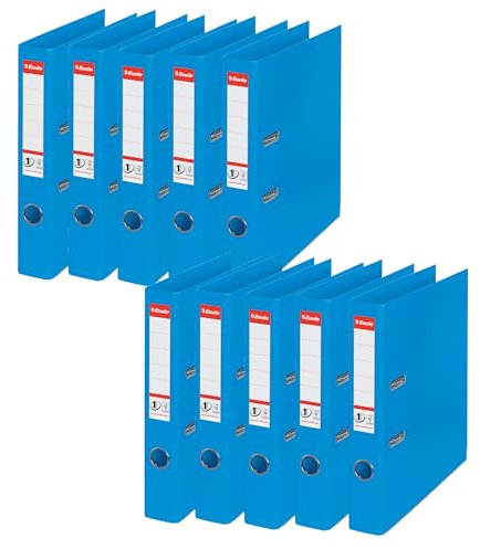 Esselte 624071 Mini-Aktenordner PVC Raumsparschlitze 50 mm Rücken A4 10 Stück blau