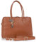 Catwalk Collection Handbags - Damen Leder Schultertasche Groß - Arbeitstasche für Notizbuch A4 - Abnehmbarer Schultergurt - GROSVENOR - Hellbraun