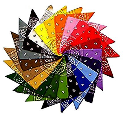 12 Paisley-Stirnbänder, 12 Farben, 100 % Baumwolle