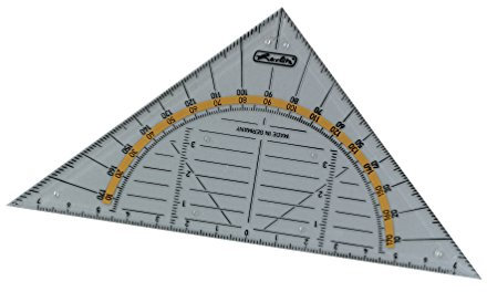 Herlitz Geometrie-Dreieck aus transparenter Kunststoff, klein