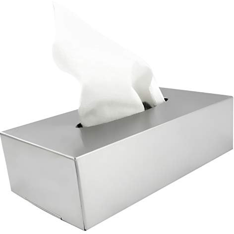 com-four® Kosmetiktücherbox aus Edelstahl - Taschentuchbox zur Wandmontage geeignet - Hochwertiger Handtuchspender (Silberfarben - 001 Stück)