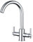 Funime® Kitchen Taps Dual Lever Sink Mixer Taps Traditional Monobloc Mixer Taps for Kitchen Sink 1 Hole Swivel Spout Chrome Double Handles Kitchen Faucet