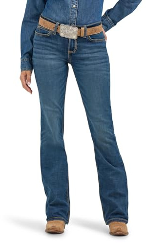 Wrangler Women's Rise Boot Cut Jean, Mid Wash, 15W / 30L