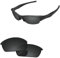 PapaViva Replacement Lenses for Oakley Flak Jacket OO9008 63mm Sunglass Solid Black Pro+ Anti-fog Polarized