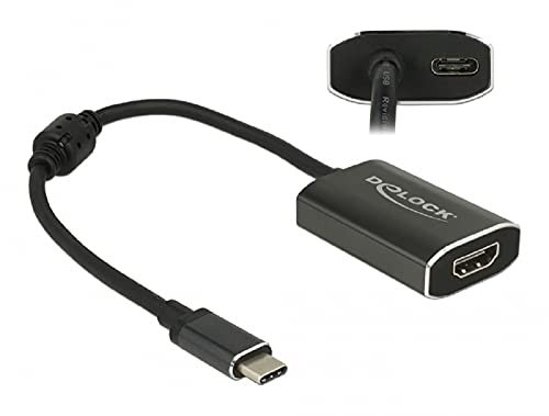 DeLOCK - Adaptador USB Tipo C Macho a HDMI Hembra 4K 60 Hz con función PD