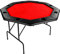 GAMES PLANET Faltbarer Pokertisch „Flush“ für bis zu 8 Spieler, achteckig, Maße 120x120 cm, MDF Platte, gepolsterte Armauflage, 8 Getränkehalter, Tuchfarbe rot