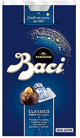 6x Perugina Baci Bijou Classico Pralinen mit Extra dunkle Schokoladenpraline gefüllt mit Haselnüssen 200g