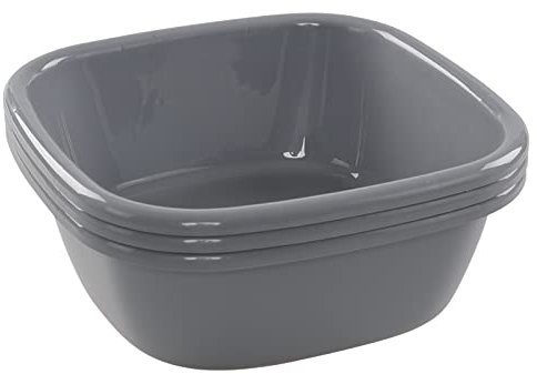 Innouse Square Washing up Bowl Set of 3, 8 L Small Plastic Wash Bowl