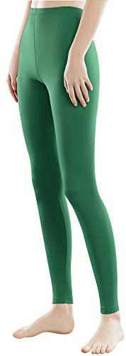 Libella Damen Lange Leggings bunt mit Hohe Taille Slim Fit Fitnesshose Sport aus Baumwolle 4108 Grün S