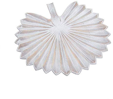Vaciabolsillos Forma de Hojas Madera Blanco 35 cm