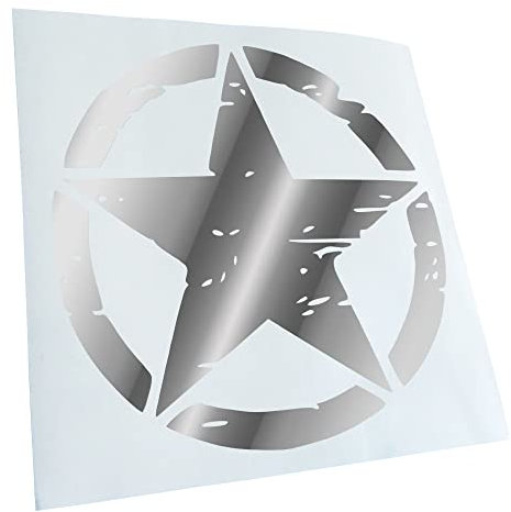 Kiwistar - Autoaufkleber - Chrom - 50x50cm United States Army Star - Heckscheibe Auto Aufkleber wetterfest für Kfz LKW Mofa Truck - Sticker außen selbstklebend Tuning Zubehör für Fenster Fahrzeug