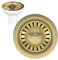 Excel Home Kitchen Sink Waste Kit, 90mm Sink Waste Strainer with Round Drain Cover - Without Overflow Pipes - (Brushed Brass)