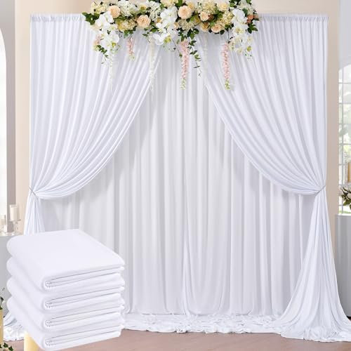 3x6 m Foto Hintergrund Weiß für Hochzeit und Dekoration - Faltenfreier Fotohintergrund