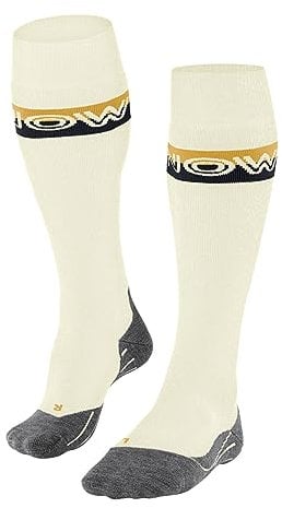 FALKE Herren Skisocken SK2 Intermediate M Kh Wolle Funktionsmaterial warm dick 1 Paar, Weiß Off-White 2040, 42-43