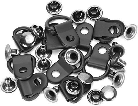 D Ring Rivet Boot Eyelet Hooks Shoelace Shoe Lace Small Rings for Boots Hook Purse Onlykxy 50 Pieces Black Loop Repair Kit Rivets Replacement with Matte Leather Brass Drings Tab